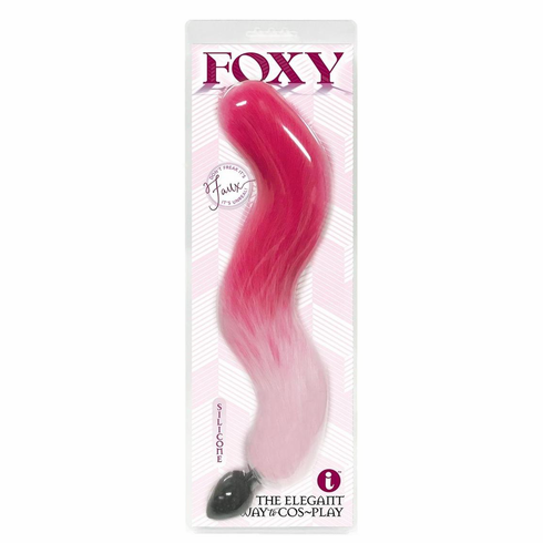 Silicone Fox Tail Butt Plug Pink 2" Silicone