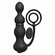 Silicone Rechargeable Cock Ring with Anal Plug and Remote Black 6.5" Silicone Remote