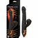 Silicone Rechargeable Heat-Up Spinning Thrusting Rabbit Vibrator  Black 9.7" Silicone