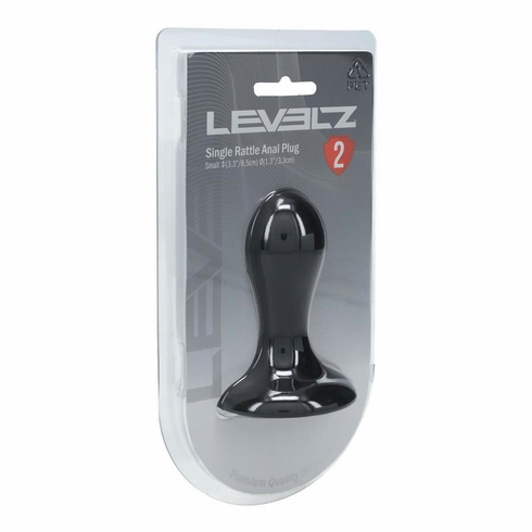 Single Rattle Liquid Silicone Anal Plug  Black S Silicone