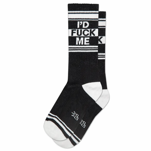 Socks - I'd Fuck Me Ribbed Black Gym