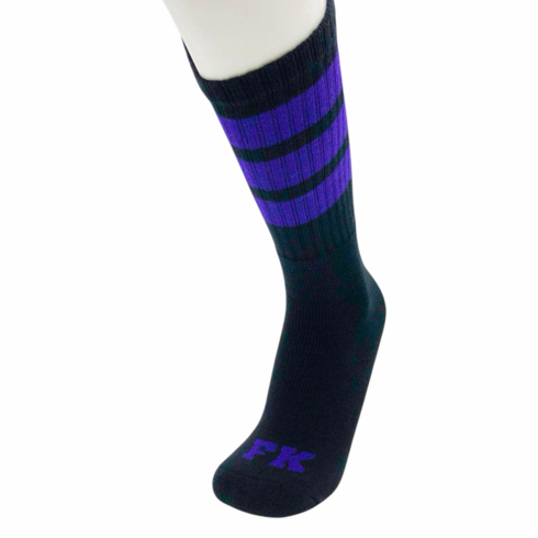 Socks - Sport High Calf Black/Purple Knee