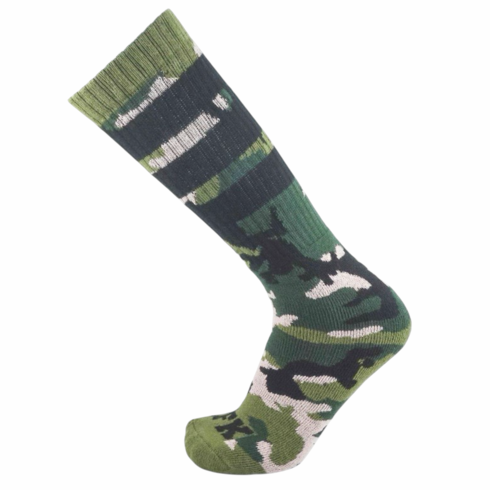 Socks - Sport High Calf Green Camo Knee
