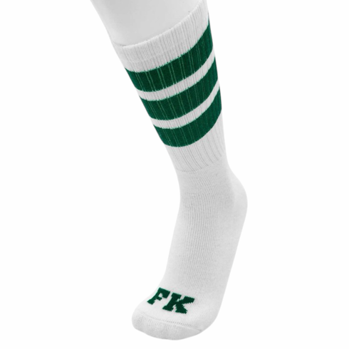 Socks - Sport High Calf White/Green Knee