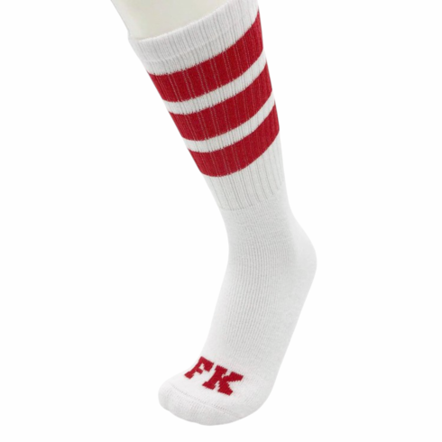 Socks - Sport High Calf White/Red Knee