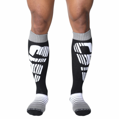 Socks - Velocity Knee Gray/Black Knee