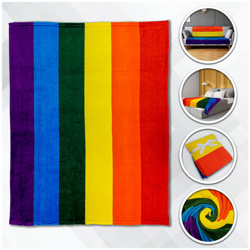 Soft Plush Blanket Rainbow 56" x 80"