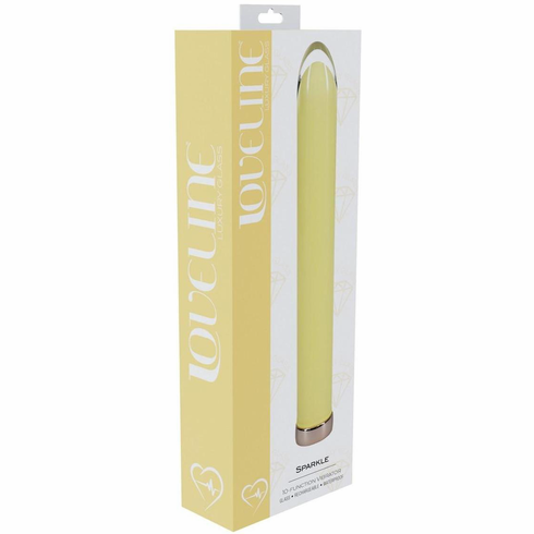 Sparkle Rechargeable 10 Function Glass Vibrator Yellow 6.3" Glass