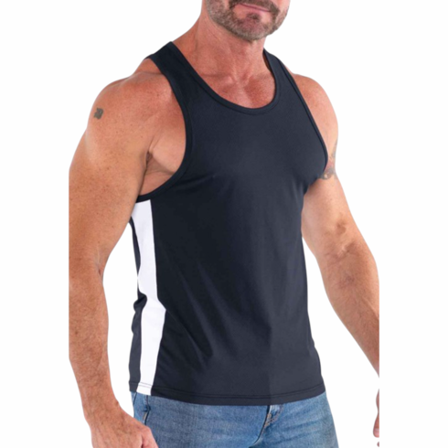Sport Race Point Tank Top Black/White
