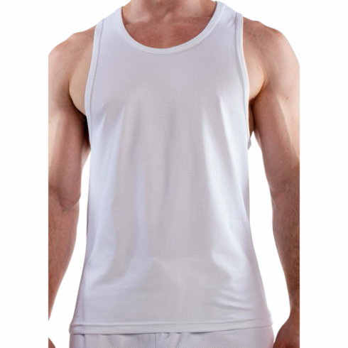Sport Race Point Tank Top Pure White