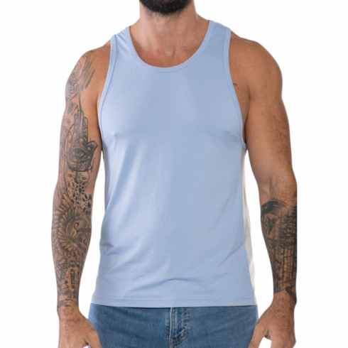 Sport Race Point Tank Top Sky/White