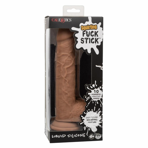 Squirting Fuck Stick Rechargeable Silicone Realistic Dildo Brown 6.5" Silicone