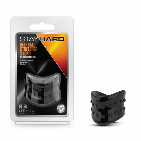 Stay Hard - Beef Ball Stretcher - S-Long Black One Size TPE/TPR/ABS