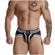 Stretchy Brief With Detachable Pouch And Zipper Back Black And White