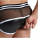 Stretchy Brief With Detachable Pouch And Zipper Back Black And White
