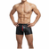 Stretchy Fabric Shorts With Red Color Zipper Front Black