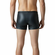 Stretchy Fabric Shorts With Yellow Color Zipper Front Black