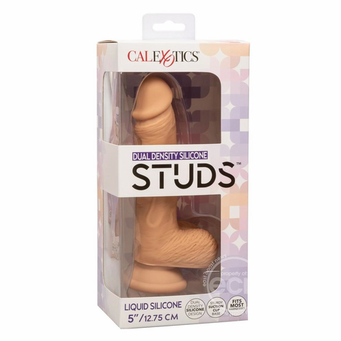 Studs Dual Density Dildo Beige 5" Silicone