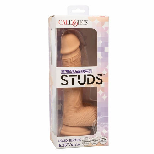 Studs Dual Density Dildo Beige 6.2" Silicone