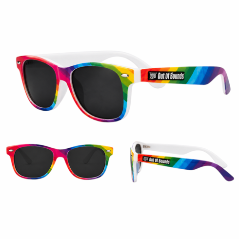 Sunglasses with OOB Logo White/Rainbow