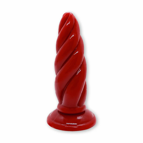 Super Swirl Anal Plug Red 5.9" PVC