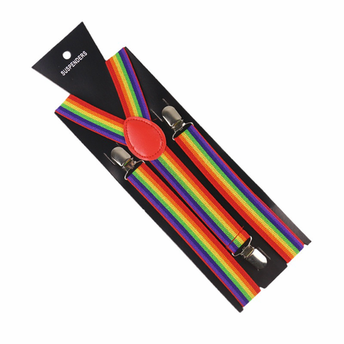 Suspenders - Red patch Rainbow Adjustable
