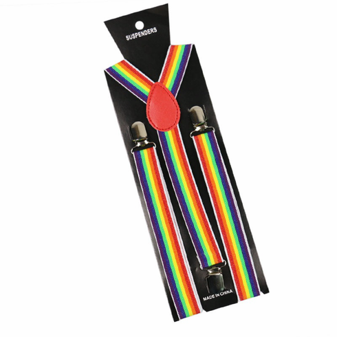 Suspenders - Red Patch Rainbow Adjustable