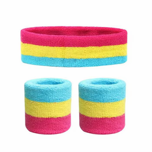 Sweat/Wrist Band Sets - 3 pc Set Pan One Size