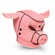 Swine Pig Neoprene Hood Pink Adjustable Neoprene