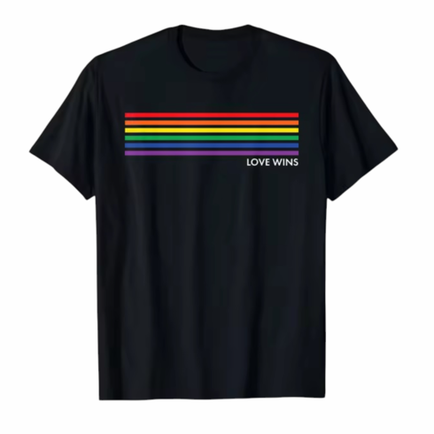 T-Shirt - Rainbow/Love Wins Black