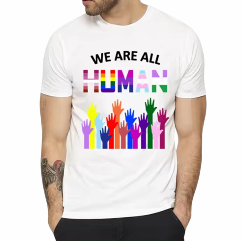 T-Shirt -  We Are All HUMAN White