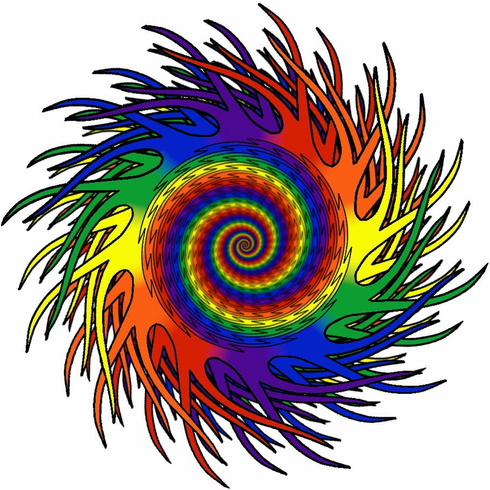 T-Shirts - Rainbow Spiral White