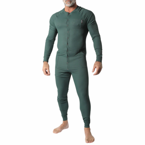 Tahoe Snap Up Union Suit Green