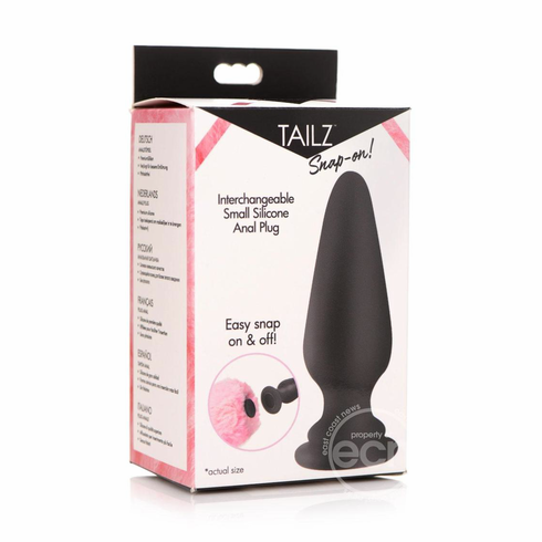 Tailz Snap-On Silicone Anal Plug Black S Silicone