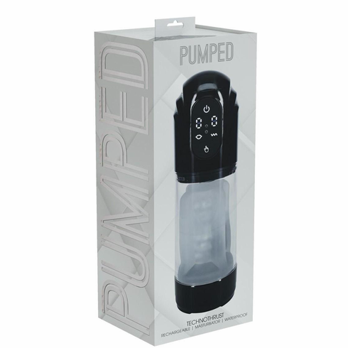 TechnoThrust 10 Function Rechargeable Automatic Masturbator Black 5.9" TPE/TPR/ABS