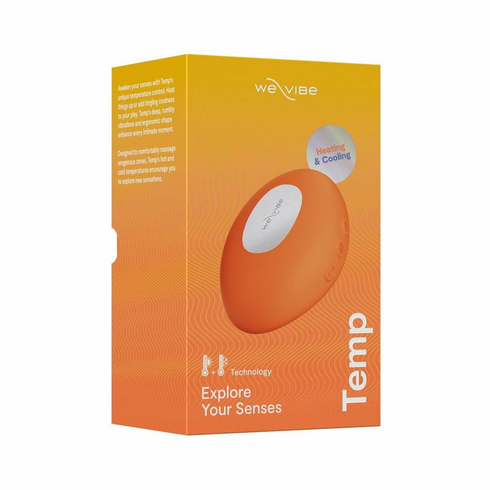 Temp Heating and Cooling Rechargeable Silicone Lay-on Vibrator Tangerine 3.8" Silicone