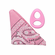 The Code Cock Ring with Bandana Pink/White One Size Silicone