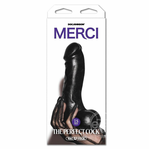 The Perfect Cock Vac-U-Lock Black 7.5" TPE/TPR/ABS