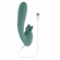 Thrust into Ecstasy Rechargeable Silicone Rabbit Vibrator Green 8.2" Silicone