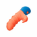 Tickler Rechargeable Silicone Rabbit Vibrator Orange/Blue 4" Silicone