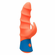 Tickler Rechargeable Silicone Rabbit Vibrator Orange/Blue 4" Silicone