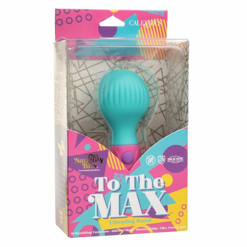 To The Max Vibrating Rechargeable Silicone Wand Blue/Pink 5.5" Silicone