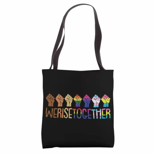 Tote Bag - We Rise Together Black 16" x 14"