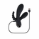 Triple Aces Rechargeable Silicone Triple Rabbit Vibrator Black 7.7" Silicone