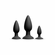 Triple Strike Silicone Anal Plug Kit - 3 pc set Black Silicone