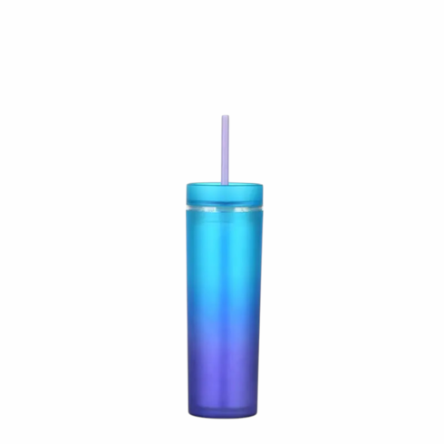 Tumbler With Lid/Straw - Plastic Purple 10 oz