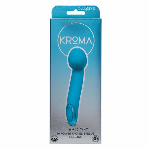 Turbo G Rechargeable Silicone Vibrator Blue 6" Silicone