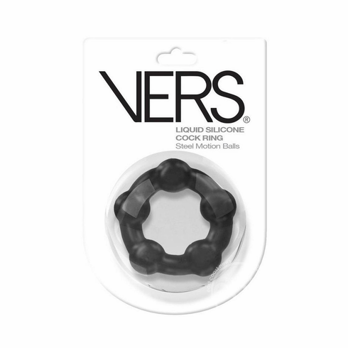 Vers Liquid Silicone Cock Ring Black One Size Silicone