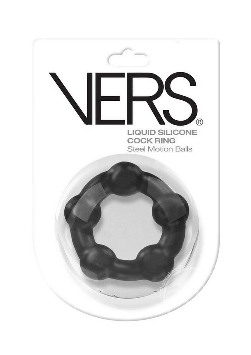 Vers Liquid Silicone Cock Ring - Black OS