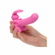 Vibrating Bunny Dreams Rechargeable Silicone Vibrator with Clitoral Stimulator Pink 1.7" Silicone